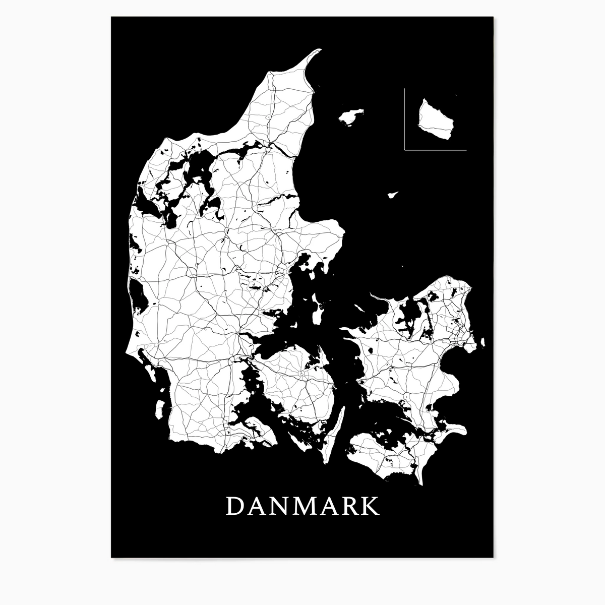 Danmarkskort - Glow
