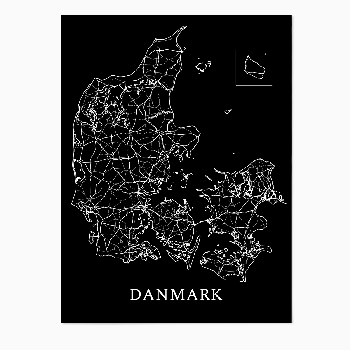 Danmarkskort - Plakat