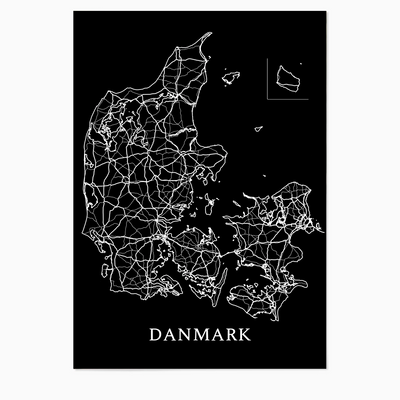 Danmarkskort - Glow