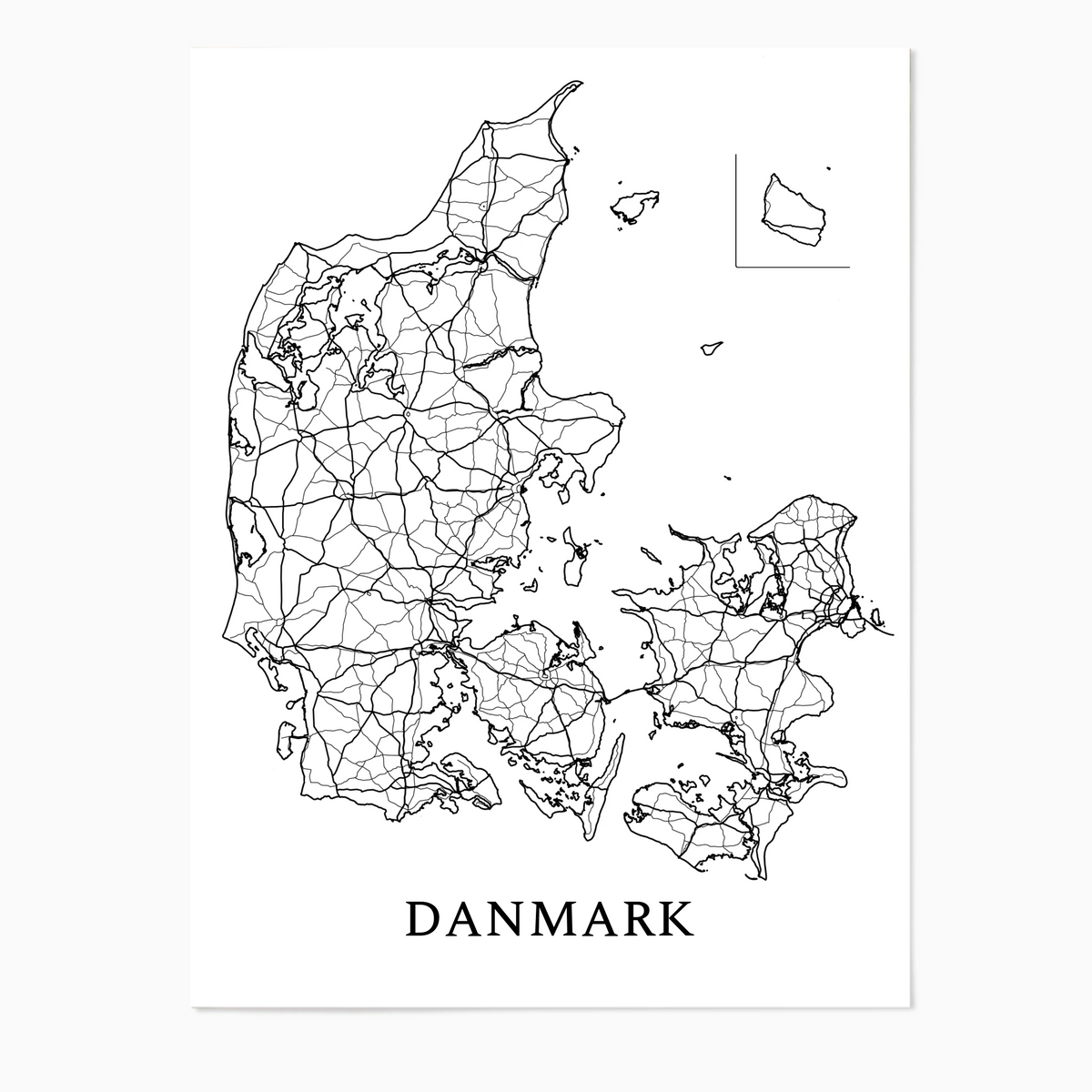 Danmarkskort - Plakat