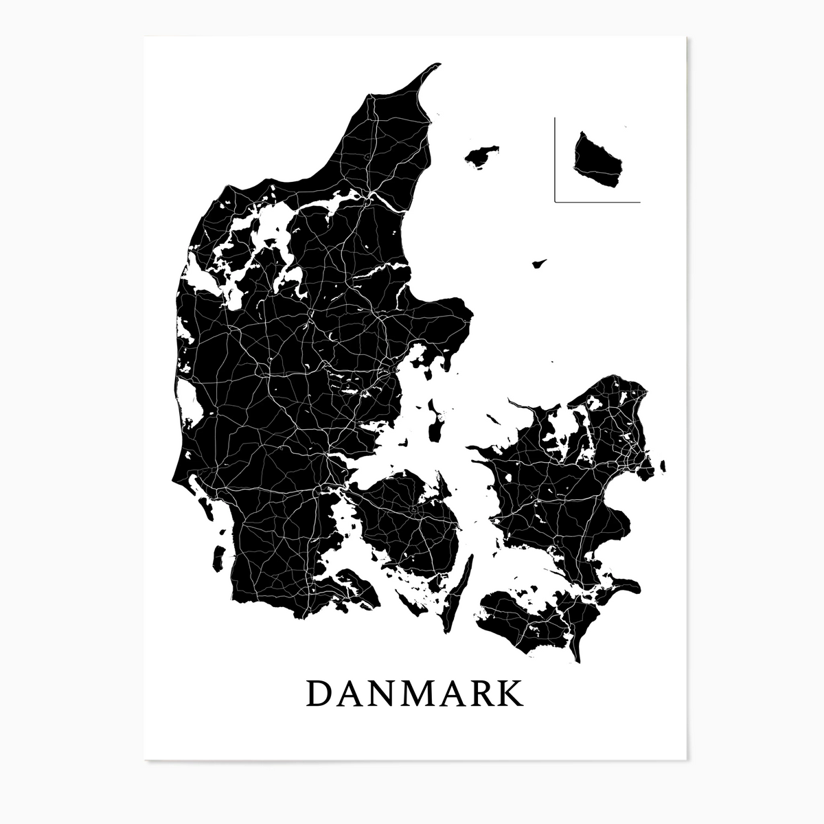Danmarkskort - Plakat